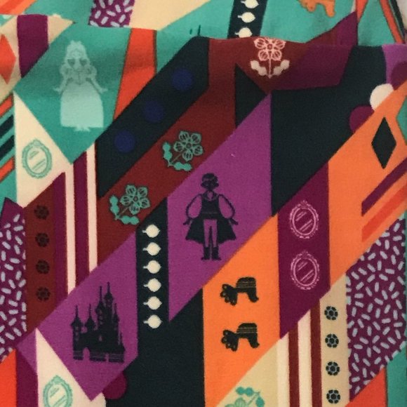 Lularoe Disney Princess Castle Leggings BRAND NEW womens rainbow ONE SIZE OS - Picture 2 of 3